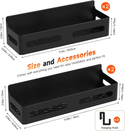 4 Pack Refrigerator Magnetic Shelf – Last-Minute Gift for Dorm Students and Tiny Home Owners, Magnetic Organizer Set