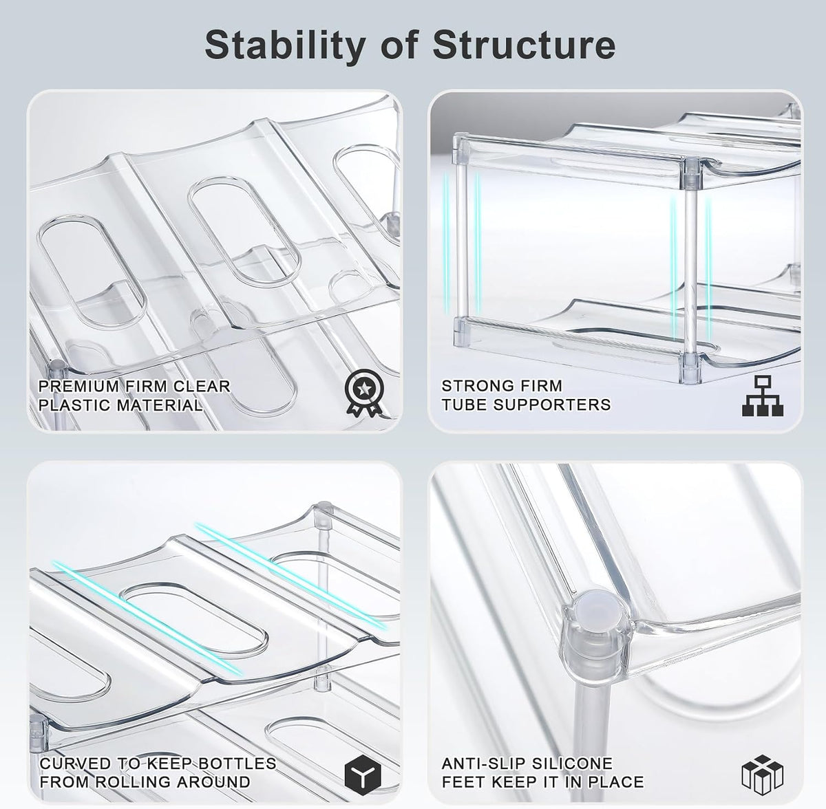 4-Tier Stackable Tumbler Organizer – Contemporary Clear Storage Display That Elevates Kitchen Counter and Open Shelving Aesthetic