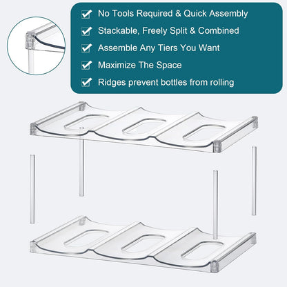 4-Tier Stackable Tumbler Organizer – Contemporary Clear Storage Display That Elevates Kitchen Counter and Open Shelving Aesthetic
