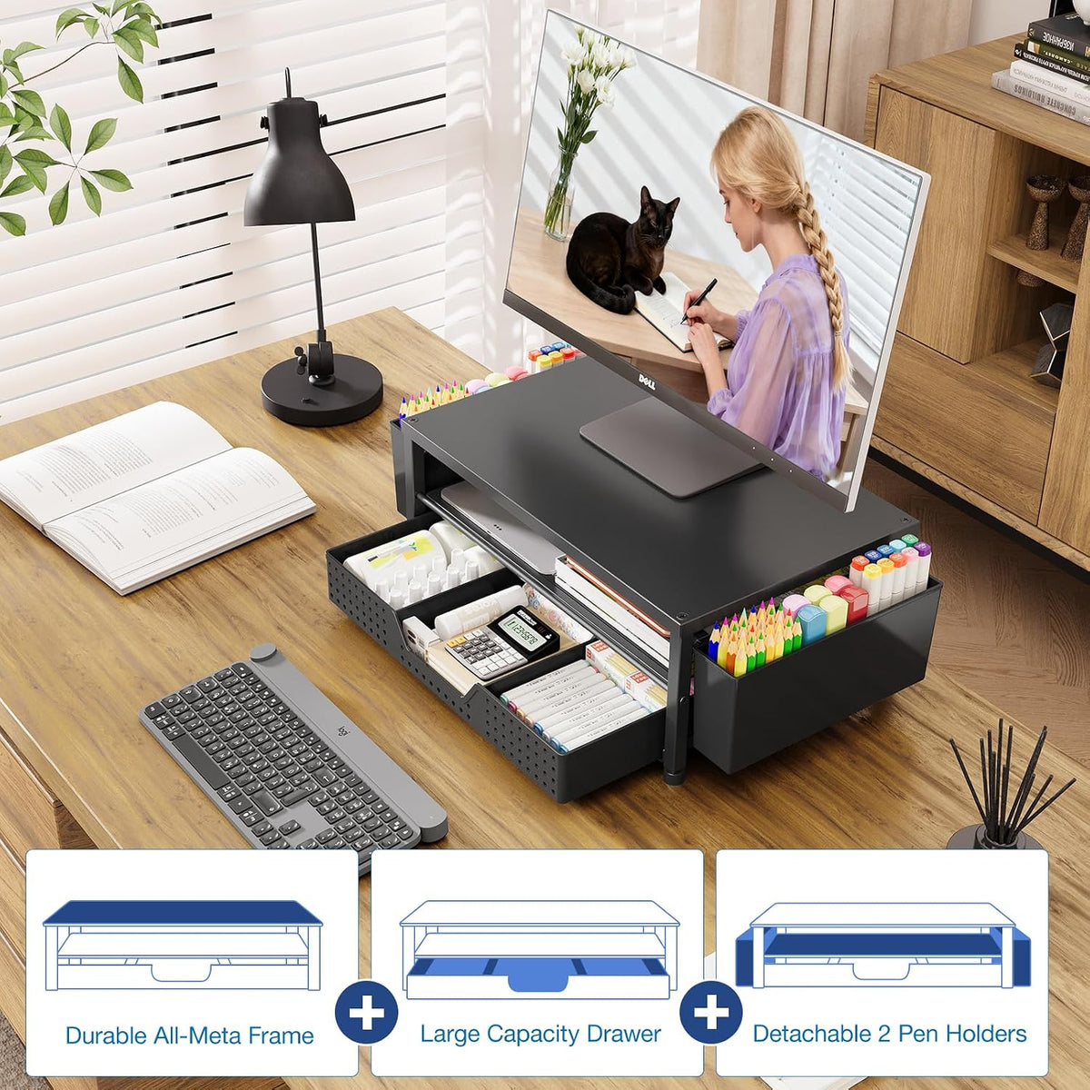 44 lb load capacity supporting monitors, laptops, or printers