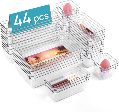 44-piece set in 4 sizes: 9x6x2.2 inches, 9x3x2.2 inches, 6x3x2.2 inches, 3x3x2.2 inches