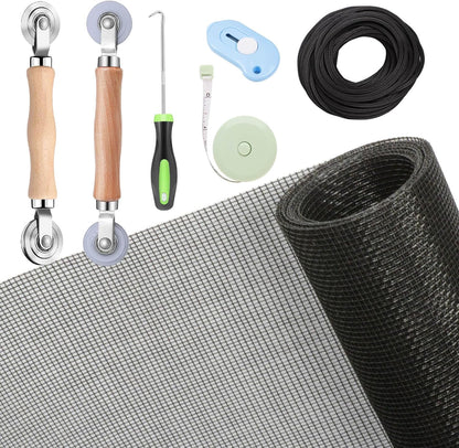 48"x118" or 59"x106" charcoal/gray fiberglass mesh, 4 size+color variants