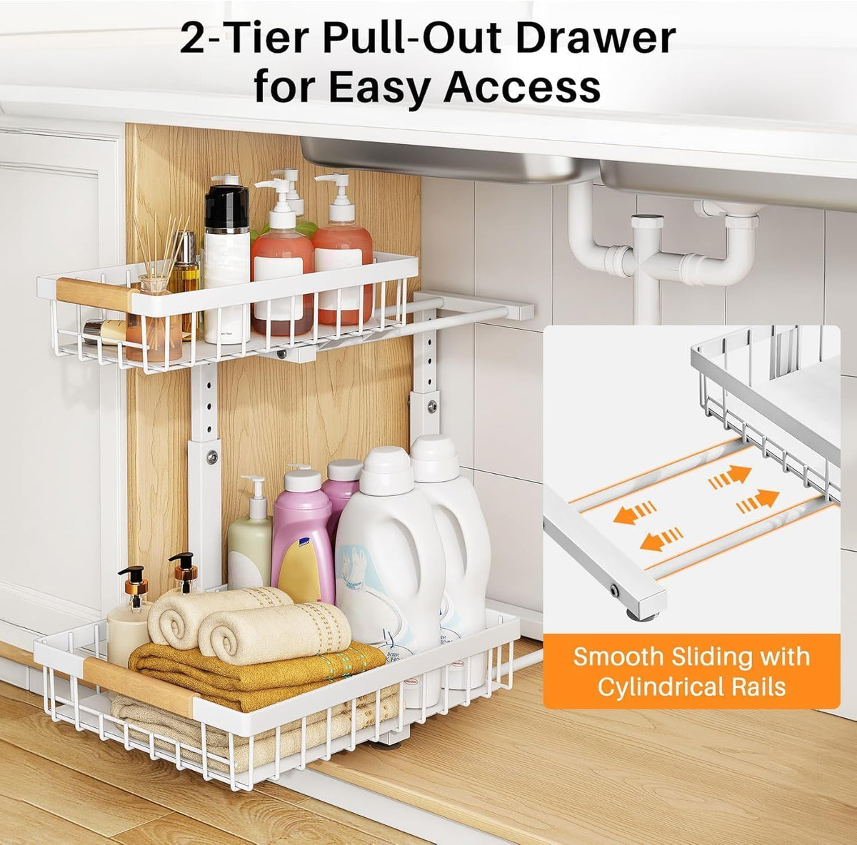 5-level adjustable height (13.6" to 16.9")