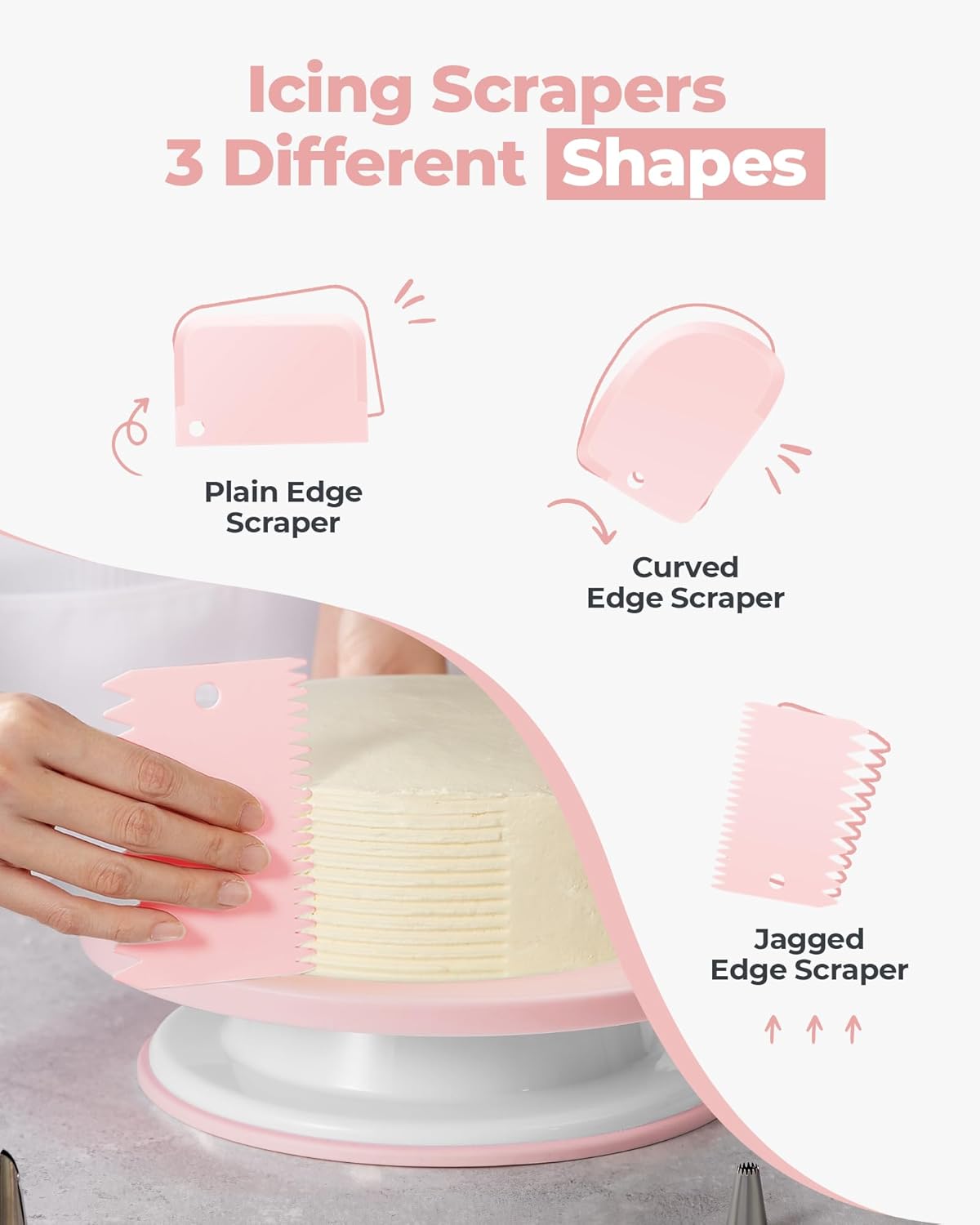50 disposable plus 2 reusable piping bags with 3 couplers and 2 bag ties