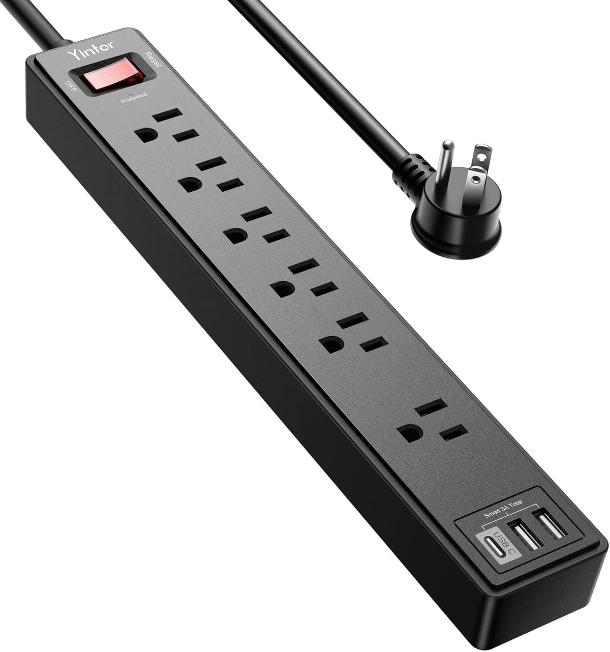 6 ac outlets with 1680 joules surge protection and <1 nanosecond response time