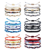 WATERPROOF JEWELRY 24-Pack Boho Surfer Anklet Set – Shower-Friendly Mindful Accessory, Handmade Beaded Bracelet for Self-Care Rituals