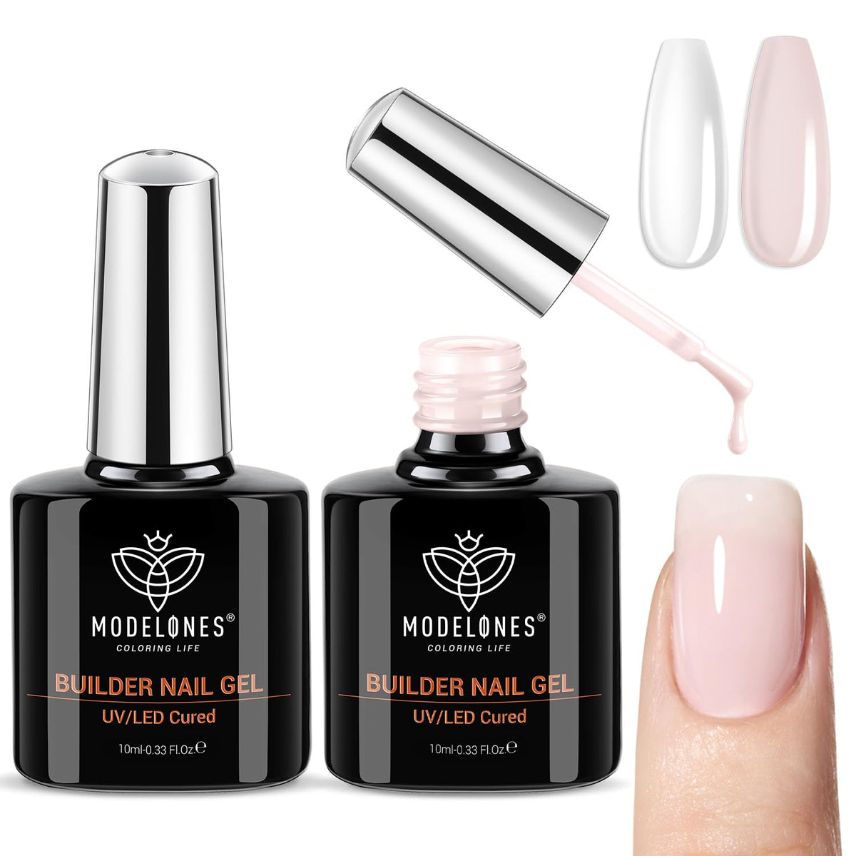 8-in-1 multifunctional gel (base, apex builder, strengthener, extender, shaper, overlay, color base, top-compatible)