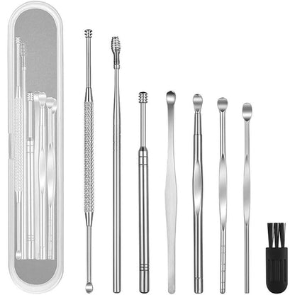 8-piece set of scoop-shaped ear picks in varying designs