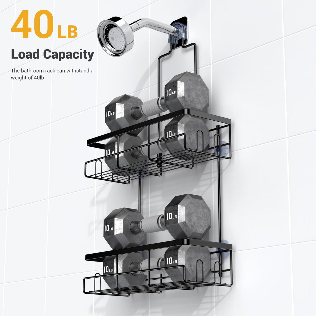 8 side hooks, 4 removable hooks, 2 soap dishes, and 1 razor holder