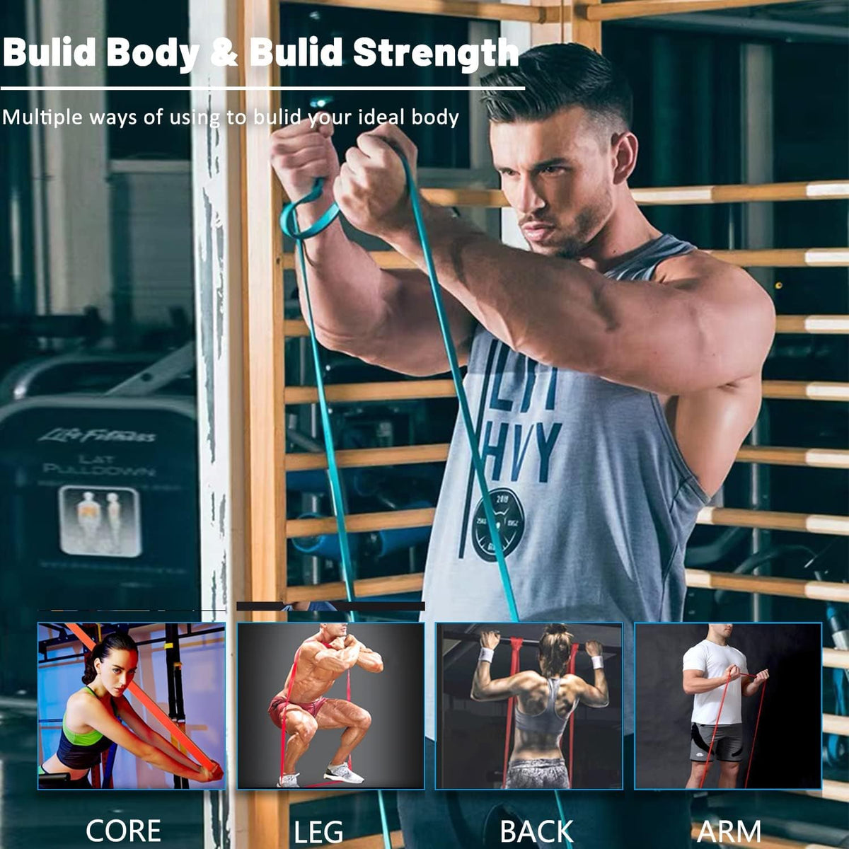 81.9-inch band length suitable for tall users and full-extension exercises