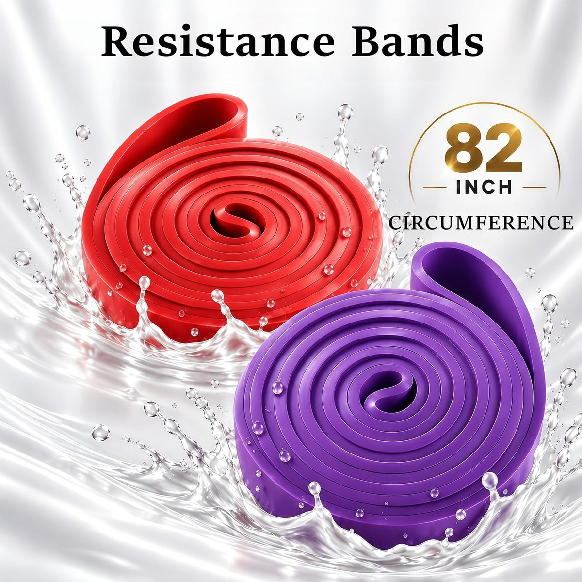82-inch loop circumference (41-inch laid flat) accommodates pull-ups, squats, and stretches