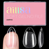 AILLSA Short Almond Nail Tips – Premium Gel-Jelly Press-Ons for an Elevated At-Home Manicure, 240-Piece Pro Kit