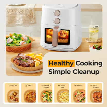 Air Fryer Basket Liners 150 Pcs – Quick Clean Cooking for Office Lunch Prep, 8" Square Disposable