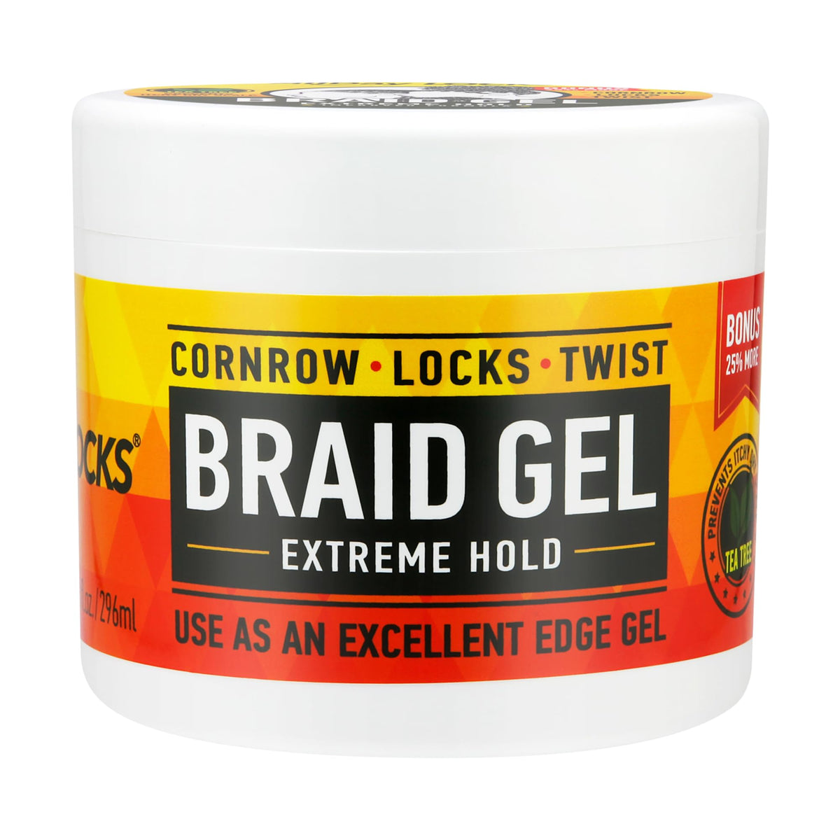 AllDay Locks Braid Gel Extreme Hold - Braiding Gel for Cornrows, Locks, &amp;amp; Twisting, Moisturizing Edge Control for Women and Men, Natural Formula for Extreme Hold - 10 oz Jar