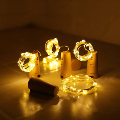 Aluan Cool Touch Wine Bottle LED Lights 10 Pack – Long Lasting, Auto Friendly Ambient Lighting Without Open Flame Risk