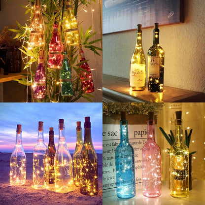 Aluan Cool Touch Wine Bottle LED Lights 10 Pack – Long Lasting, Auto Friendly Ambient Lighting Without Open Flame Risk