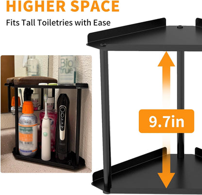 aluminum and stainless steel construction supporting heavy toiletries