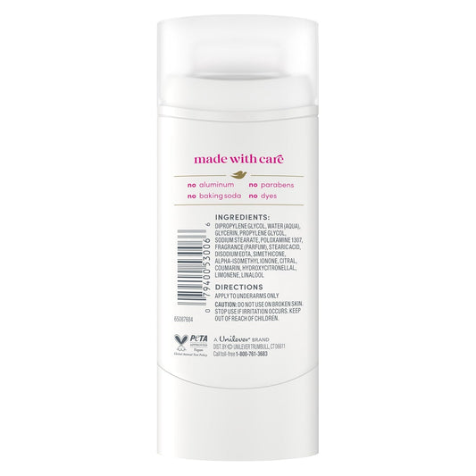 aluminum-free, paraben-free, baking soda-free, and dye-free composition