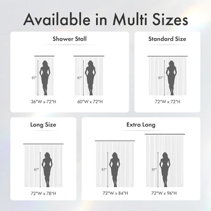 Amazer White Shower Liner 60 x 72 - Chemical-Free PEVA Curtain for Shared Apartment Bathroom with 3 Secure Magnetic Weights