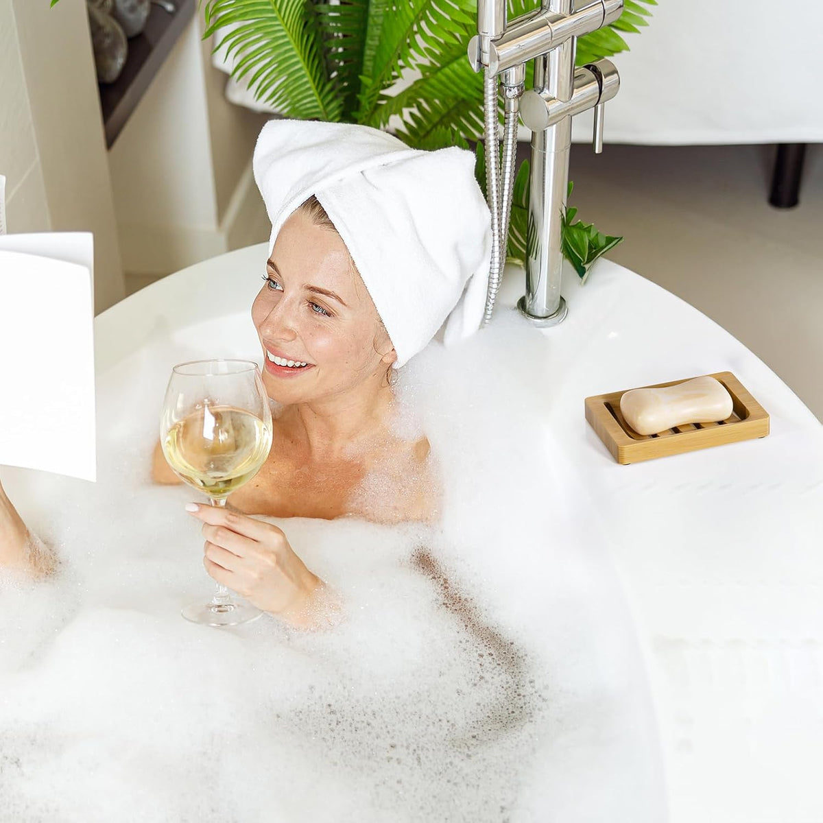 AmazerBath Bar Soap Dish 2 Pack – Simple Bamboo Tray for Less Is More Home Styling
