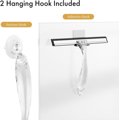 AmazerBath Clear Squeegee with Suction Hook – Neutral, Less-Is-More Design for Modern Glass and Tile Spaces