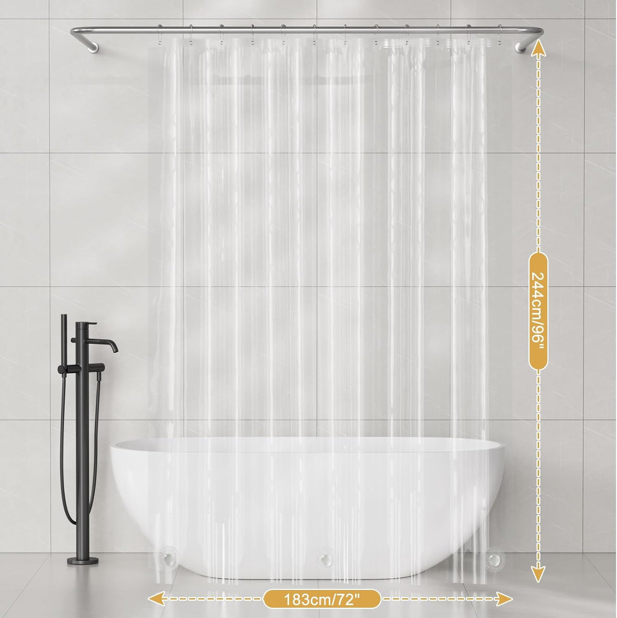 AmazerBath Extra Long Shower Curtain Liner 2 Pack – Thoughtful Bathroom Upgrade Gift for Mom and Dad