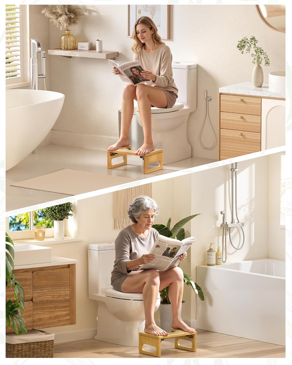 AmazerBath Foldable Stool for Toilet – Postpartum and Surgery Recovery Aid, Gentle on the Body Every Morning