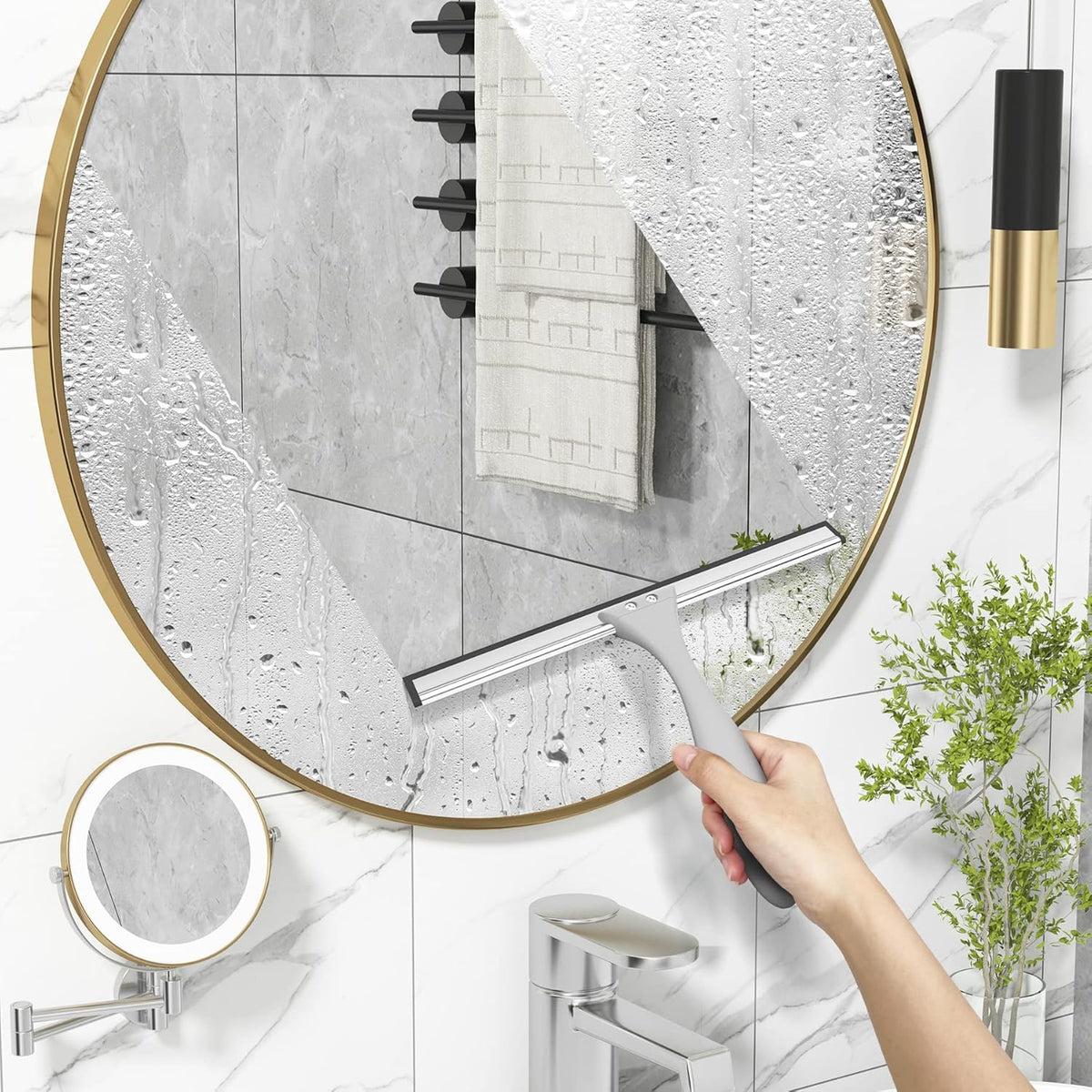 AmazerBath Multi-Surface Squeegee with Hook – Efficient Daily Maintenance for Home and Car