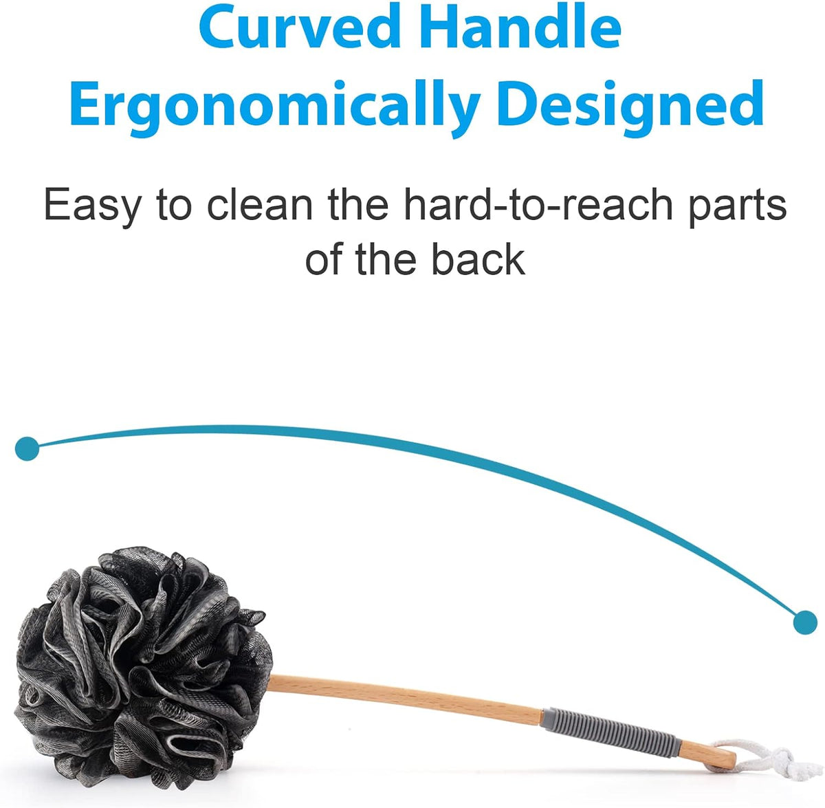 AmazerBath Reinforced Knot Beech Wood Back Scrubber – Durable Bath Tool That Won't Detach Mid-Shower for Safer Use