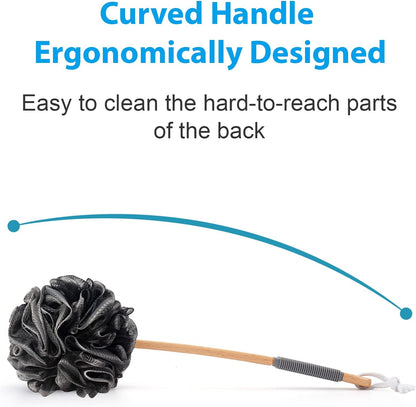 AmazerBath Reinforced Knot Beech Wood Back Scrubber – Durable Bath Tool That Won't Detach Mid-Shower for Safer Use
