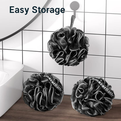 AmazerBath Shower Loofah Trio – Understated Bath Accessory for Intentional Capsule Bathroom Living