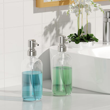 AmazerBath Stainless Steel Pump Soap Dispenser Set – Holiday Birthday Gift for Mom and Her Updated Kitchen