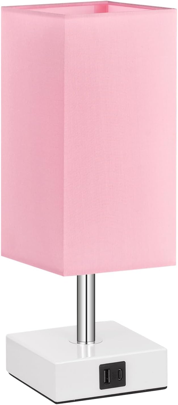Ambimall USB Touch Lamp – Compact Reading Lamp for Capsule Decor, Neutral Metal Base with Subtle Fabric Shade