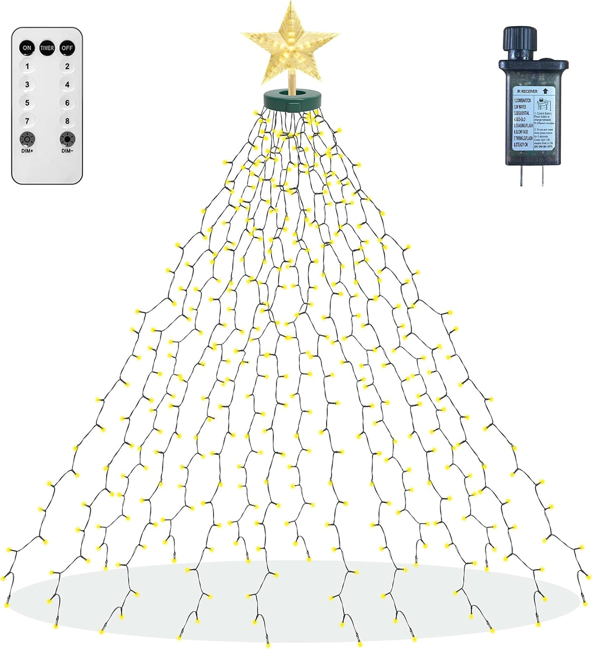 aneeway Warm White Star Fairy Lights – Understated Seasonal Glow for Minimalist Shelves and Mantels, 410 LED