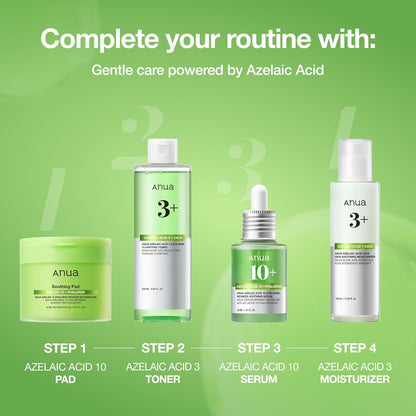 Anua Azelaic Acid 10 Hyaluron Redness Soothing Serum – Therapeutic Bath Time Skincare Step for Acne Marks and Reactive Complexions