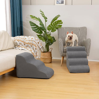 Aodisman Pet Stairs for Bedroom – Lightweight Foam Steps Safe Around Toddlers and Puppies
