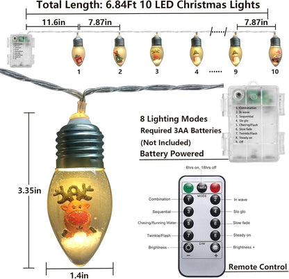 Aomike LED Snow Globe Fairy Lights – Cozy Self Care and Bath Time Mood Lighting, 8 Mode Battery String with Remote
