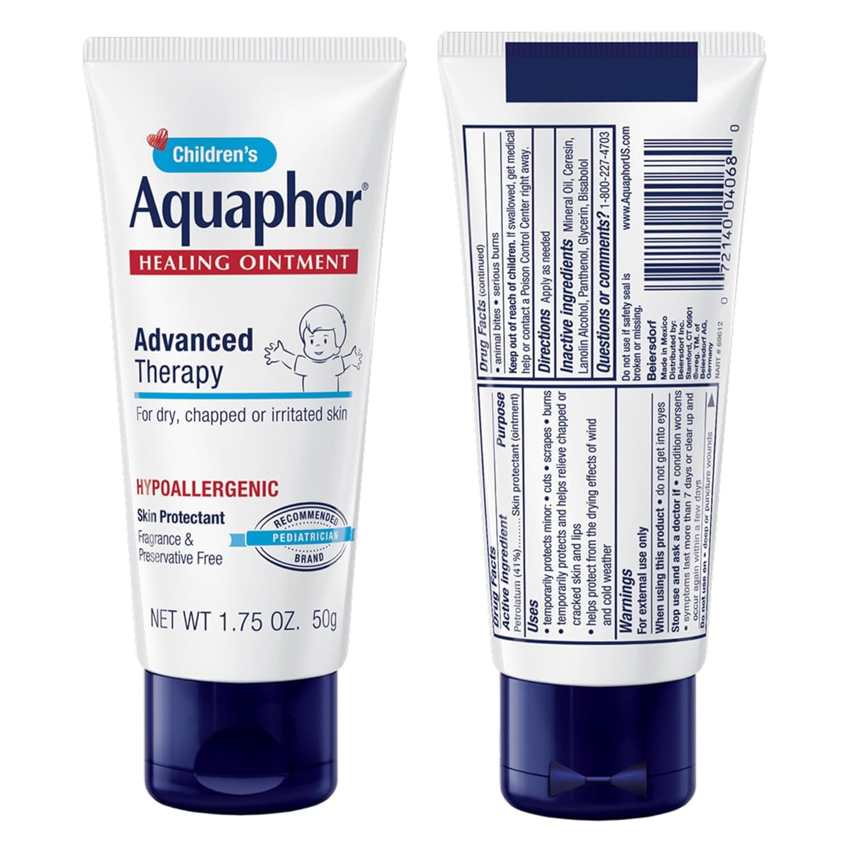 Aquaphor Kids Advanced Therapy Healing Ointment – Thoughtful Gift for Moms, Pediatric Nurses and Daycare Teachers, Hypoallergenic 1.75 Oz