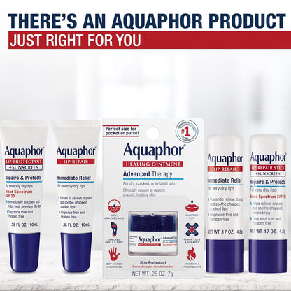 Aquaphor Lip Repair Ointment – Back-to-School and Diaper Bag Lip Balm Kids Can Use Safely, .35 fl. oz. Tube