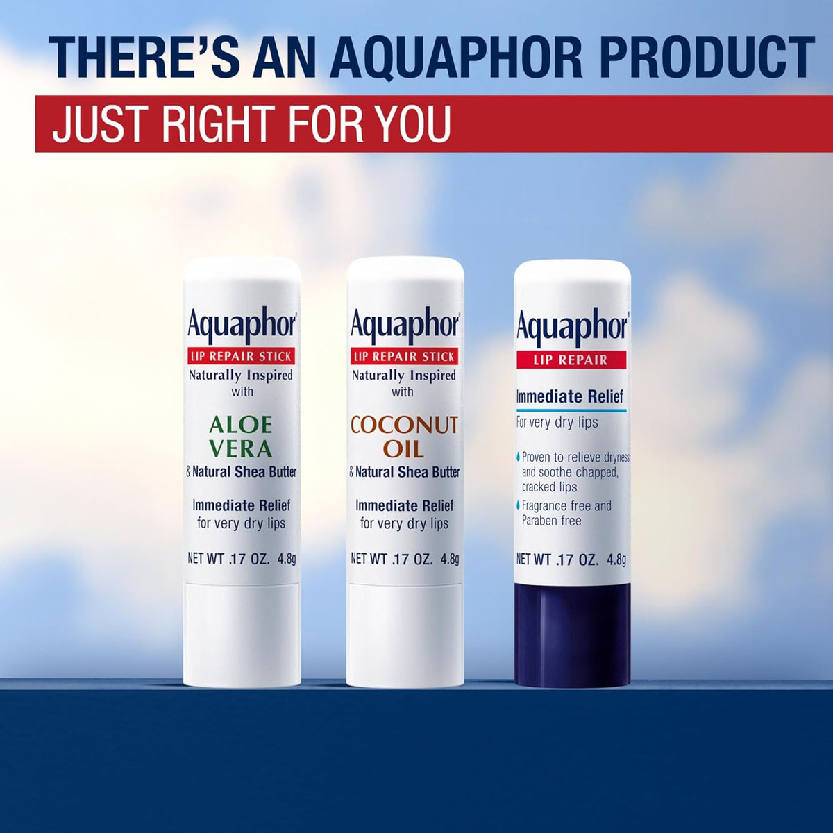Aquaphor Naturally Inspired Lip Repair Stick – Neutral-Toned Balm for Clutter-Free Vanity Styling