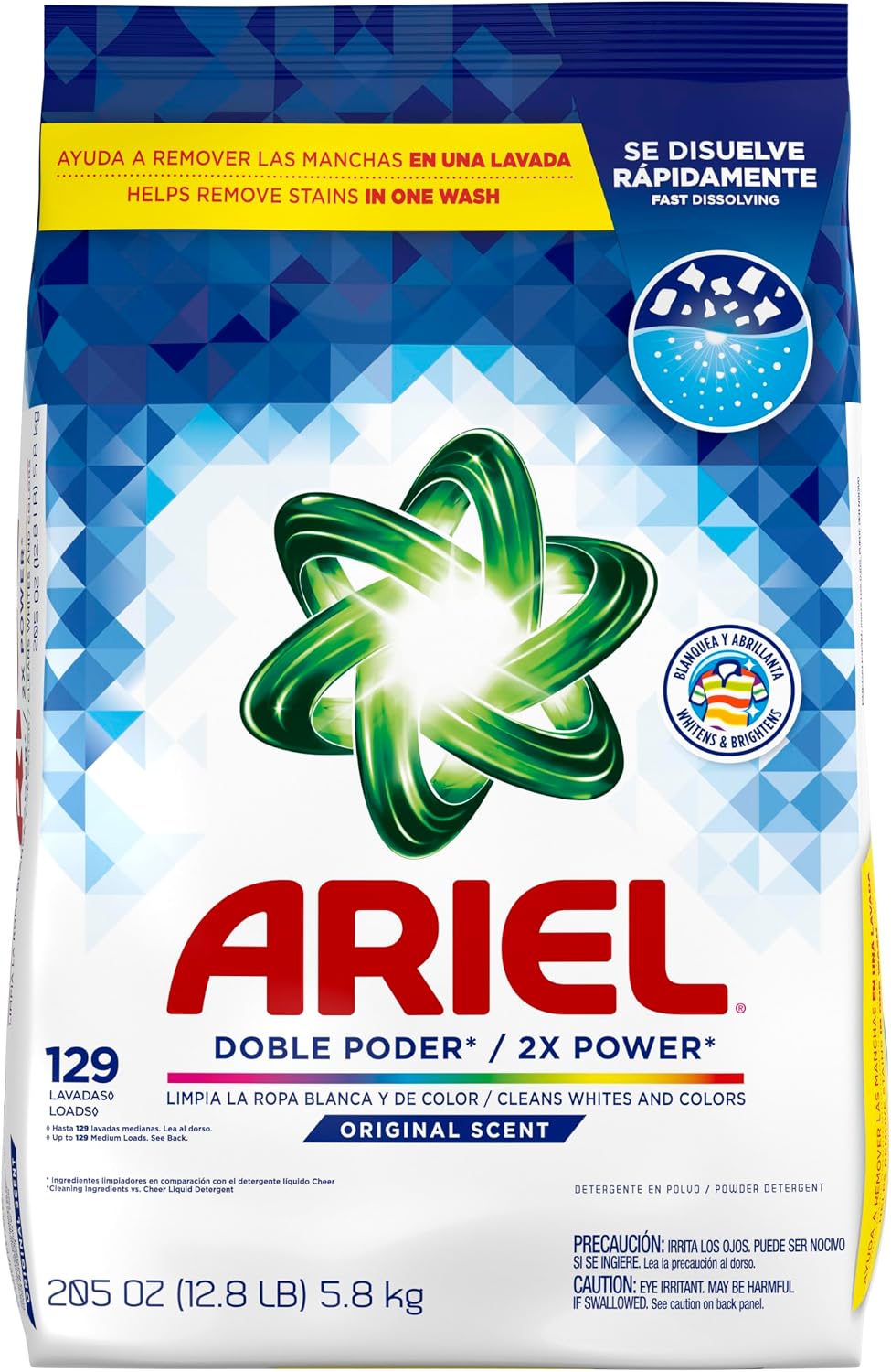 Ariel Powder Laundry Detergent Stocking Stuffer for Busy Moms, 3-Pack Original Scent 5.8 kg