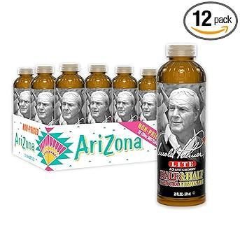 AriZona Arnold Palmer Half and Half - 16 Fl Oz (12 Pack) No Artificial Preservatives Drink for Clean Daily Focus Ritual
