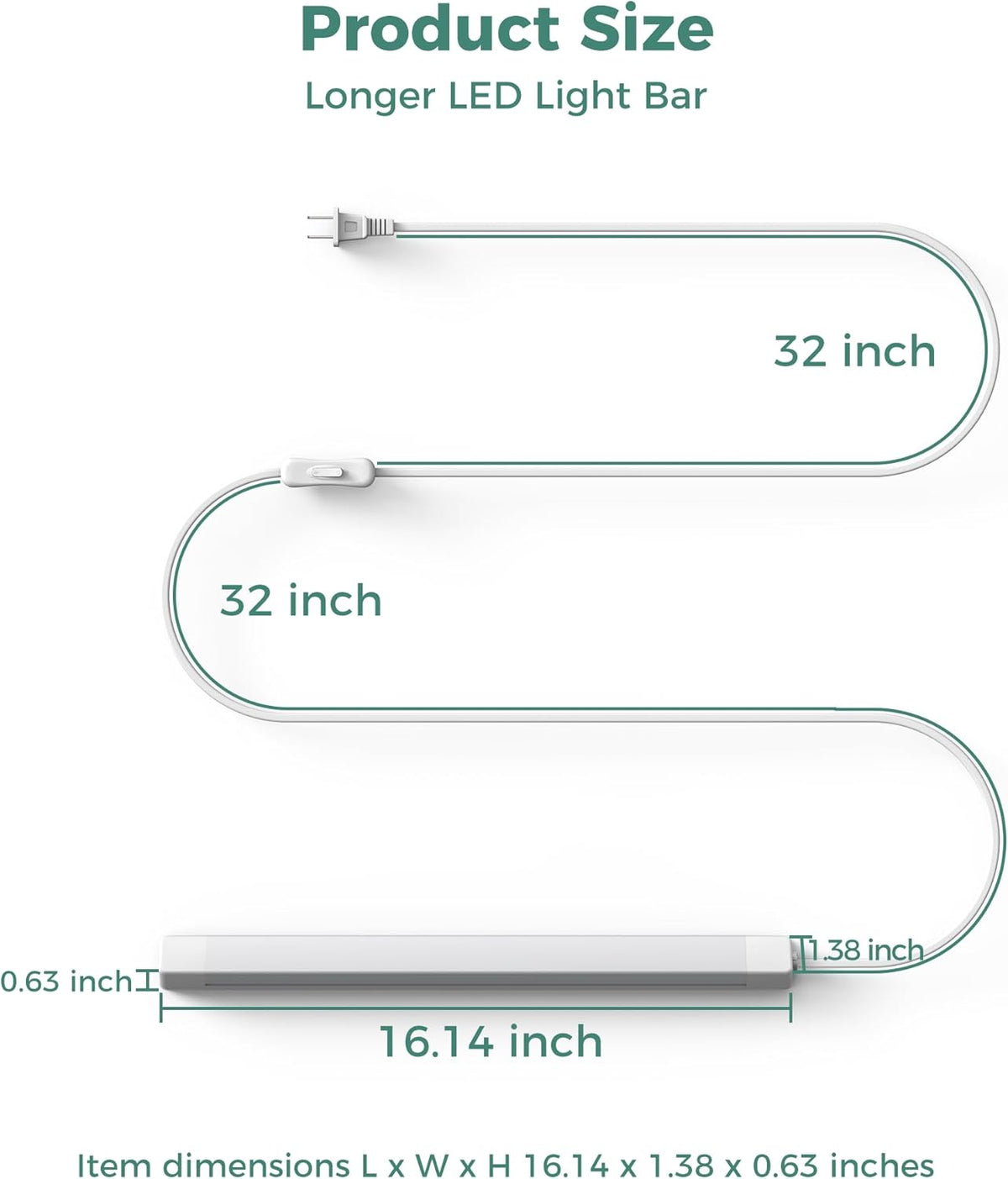 ASOKO ETL Under Counter Light Bar – Dual Mount LED Task Light for Kitchen Counters, Garages, and Productivity Stations