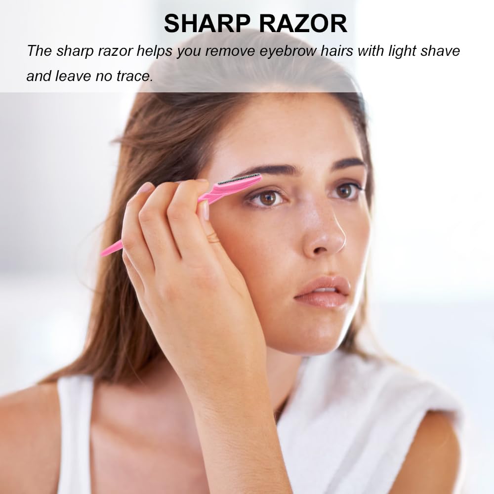 AstraBeauty Self-Care Eyebrow Razor Set – At-Home Spa Grooming Ritual, Reusable Stainless Blades