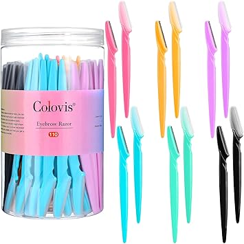 AstraBeauty Self-Care Eyebrow Razor Set – At-Home Spa Grooming Ritual, Reusable Stainless Blades