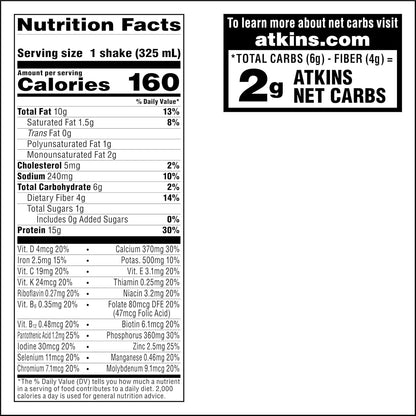 Atkins Creamy Chocolate Coconut Protein Shake – No-Prep Protein for Streamlined Kitchens, 2g Net Carbs