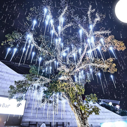 Aukora Meteor Shower LED Falling Lights with 5 Meter Extension for Deck, Gazebo, and Outdoor Living Areas
