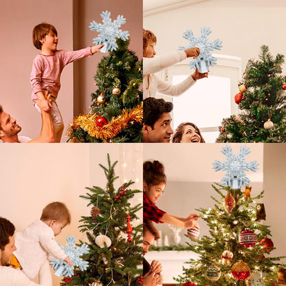 Aurora Glow Clean-Lines Snowflake Projector – Neutral Silver Holiday Accent for Intentional Spaces