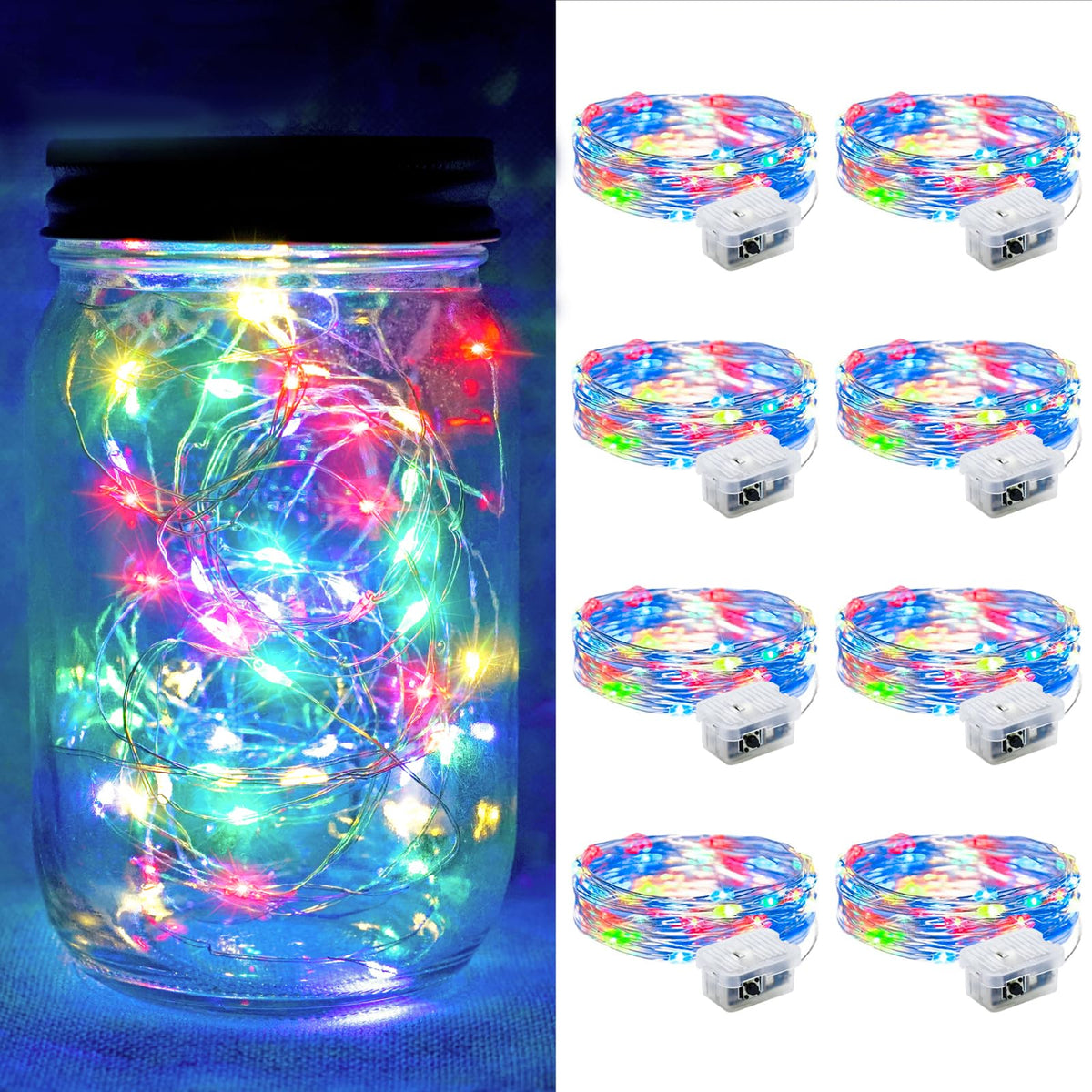 Aurora Glow Firefly String Lights Battery Powered LED for Sleep Friendly Ambient Lighting and Allergy Conscious Homes