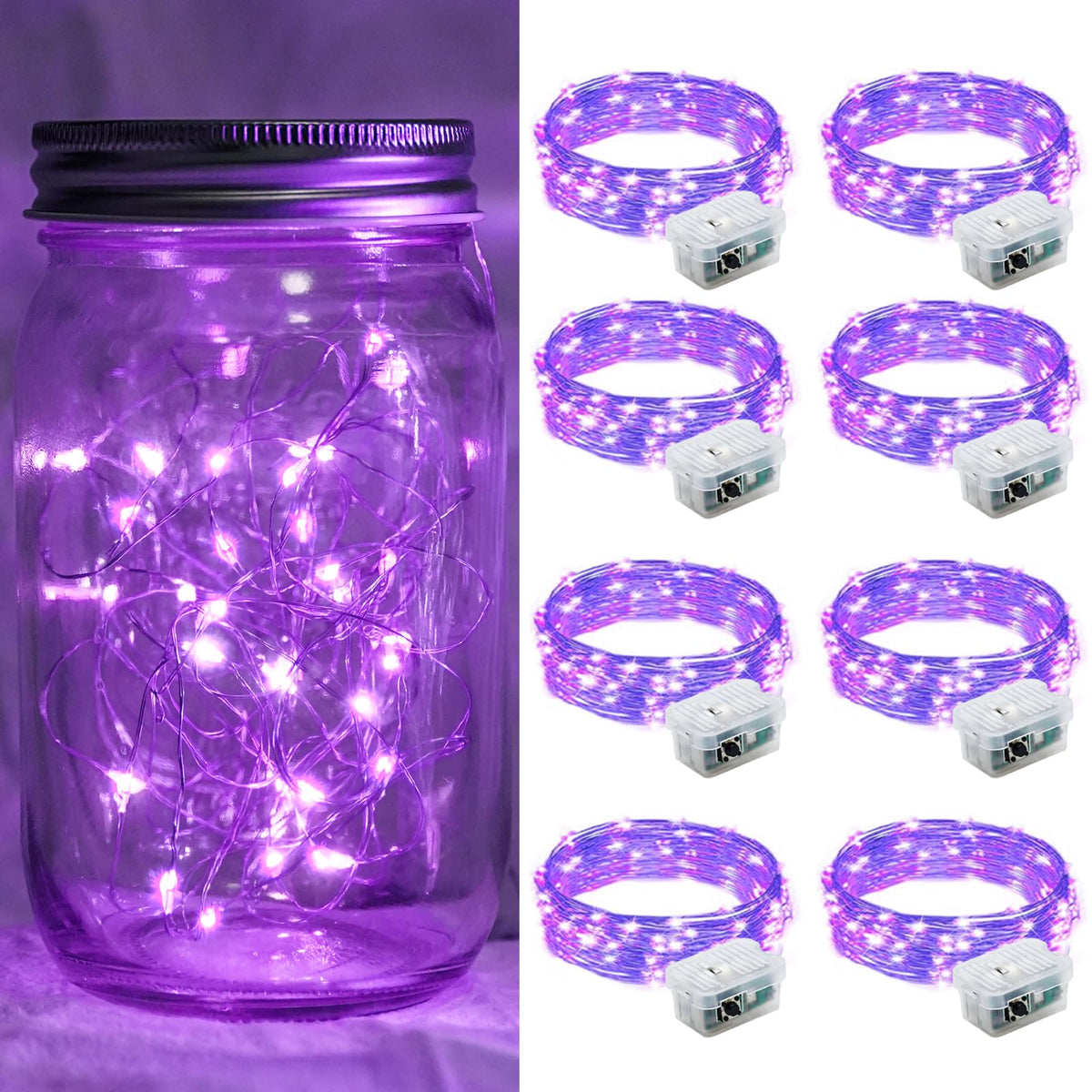 Aurora Glow Firefly String Lights Battery Powered LED for Sleep Friendly Ambient Lighting and Allergy Conscious Homes